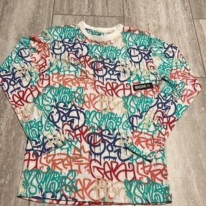Massive Multicolor Men’s Long Sleeve Shirt All Over Print Small